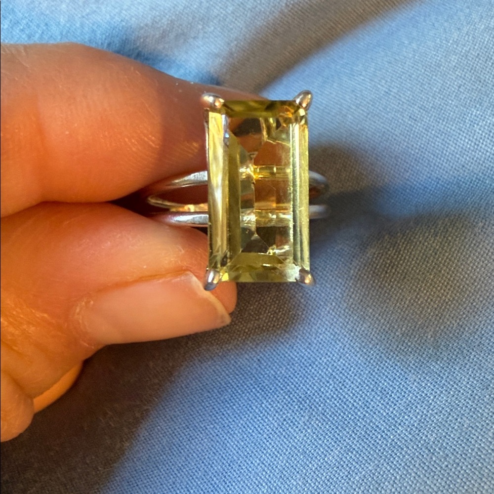 Citrine sterling silver ring size 6 - Picture 3 of 3